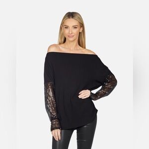 MICHAEL LAUREN Tuckerman Le Sequin knit top — size small